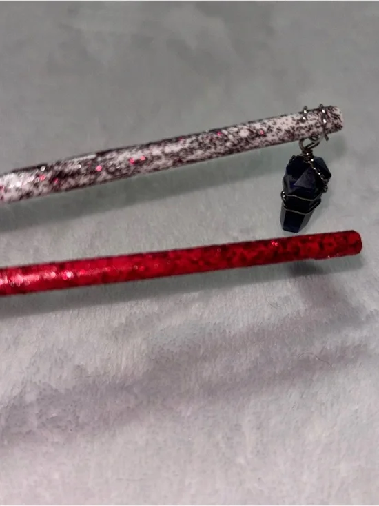 Trio of Hand Painted Wooden Hairsticks - Picture 6 of 7